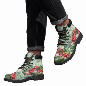 Men Paradise Flowers Mid Top Boots