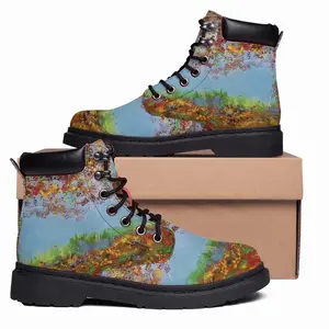 Men Two Autumn Trees Mid Top Boots