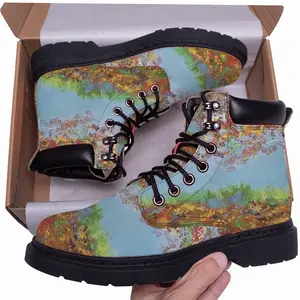 Men Two Autumn Trees Mid Top Boots