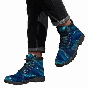 Men Scottish Starry Night Mid Top Boots