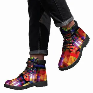 Men Colorful Combo Mid Top Boots