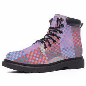 Men Purple-Blue-Orange Mid Top Boots