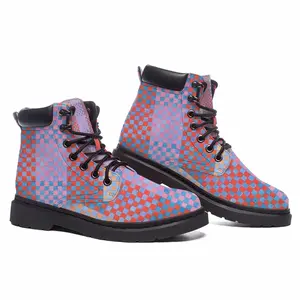 Men Purple-Blue-Orange Mid Top Boots