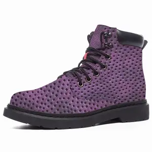 Men Holes Purple Mid Top Boots