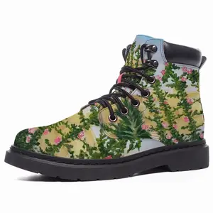 Men Roses Mid Top Boots