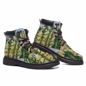 Men Roses Mid Top Boots