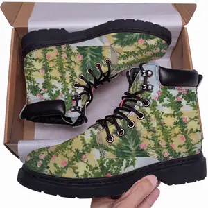 Men Roses Mid Top Boots