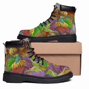 Men Sunflowers Mid Top Boots