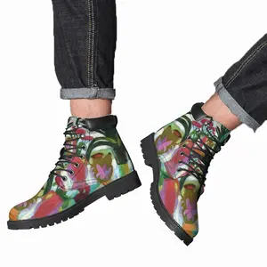 Men A Large Window Sill With Flowers Mid Top Boots