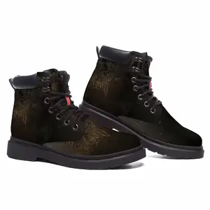 Men Black Rose Mid Top Boots