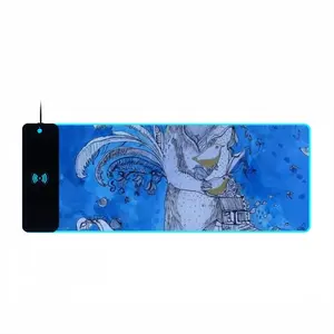 Drawing Ink - Blue Diva Keyboard Mouse Pad (Wireless Charging)