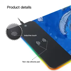 Drawing Ink - Blue Diva Keyboard Mouse Pad (Wireless Charging)