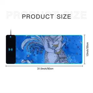 Drawing Ink - Blue Diva Keyboard Mouse Pad (Wireless Charging)