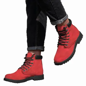 Men Statement In Red Mid Top Boots