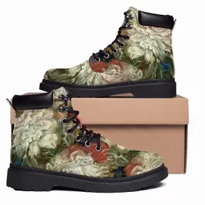 Men Flowers Mid Top Boots