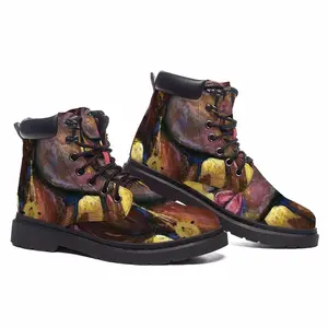 Men Fire Flame Mid Top Boots