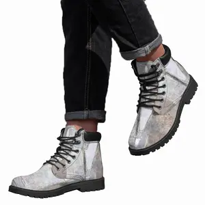 Men White Shape Mid Top Boots