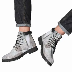 Men White Shape Mid Top Boots