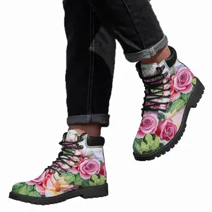 Men Roses In The Garden Mid Top Boots