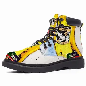 Men Banana Style - Pop Art Fruit Yellow Mid Top Boots