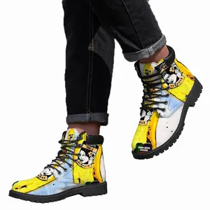 Men Banana Style - Pop Art Fruit Yellow Mid Top Boots