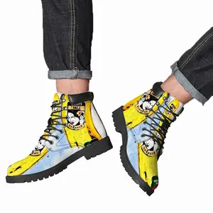 Men Banana Style - Pop Art Fruit Yellow Mid Top Boots