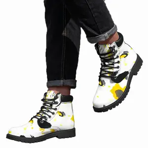 Men Yellow Mid Top Boots