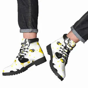 Men Yellow Mid Top Boots