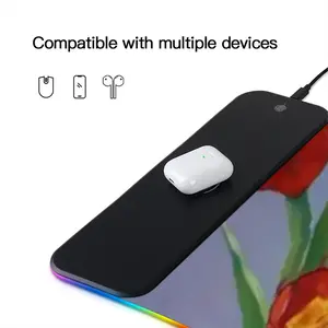 Tulips Keyboard Mouse Pad (Wireless Charging)