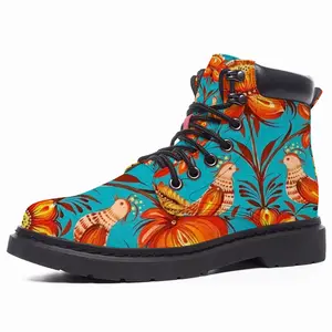 Men Tree Of Life On Blue Background Mid Top Boots