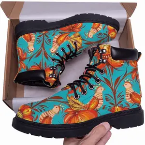 Men Tree Of Life On Blue Background Mid Top Boots