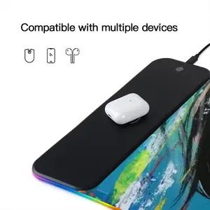 Summer Rain Keyboard Mouse Pad (Wireless Charging)