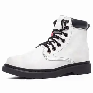 Men White Lines Mid Top Boots