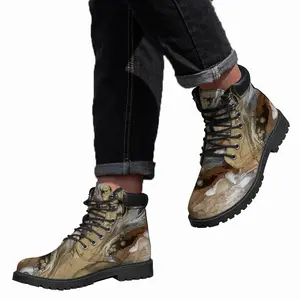 Men Champagne Chiffon Mid Top Boots