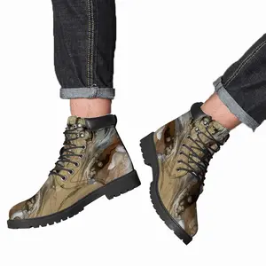 Men Champagne Chiffon Mid Top Boots