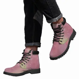 Men Pink World Mid Top Boots