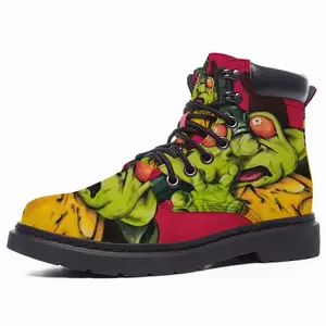 Men Green Alien Wizard Mid Top Boots