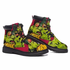 Men Green Alien Wizard Mid Top Boots