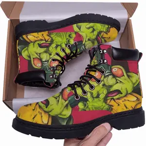 Men Green Alien Wizard Mid Top Boots