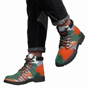 Men Modern Extra Large Orange Mid Top Boots