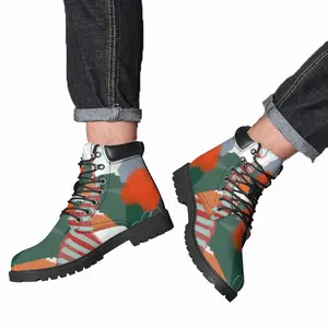 Men Modern Extra Large Orange Mid Top Boots