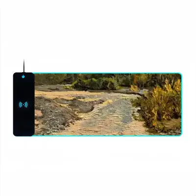 White River Landscape In The Morning Keyboard Mouse Pad (Wireless Charging)