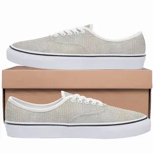 Men White On Gold Low Top Shoes (Foam)