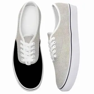 Men White On Gold Low Top Shoes (Foam)