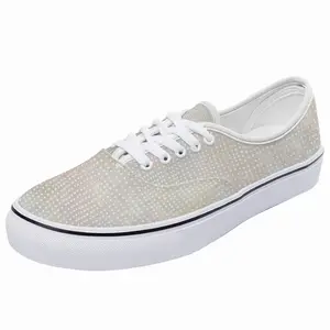 Men White On Gold Low Top Shoes (Foam)