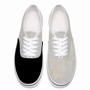 Men White On Gold Low Top Shoes (Foam)