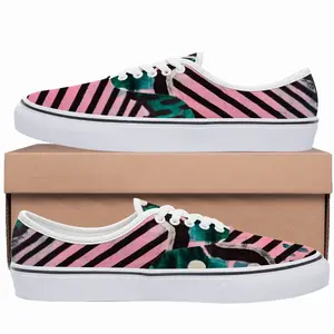 Men Pink Green Black Abstract Low Top Shoes (Foam)