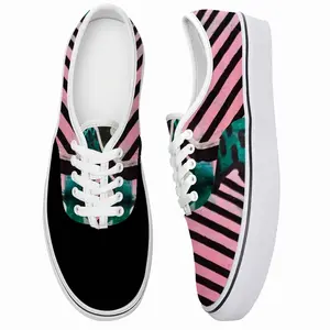 Men Pink Green Black Abstract Low Top Shoes (Foam)