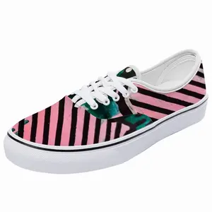 Men Pink Green Black Abstract Low Top Shoes (Foam)