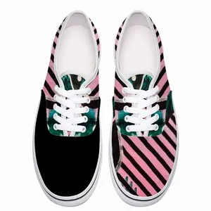 Men Pink Green Black Abstract Low Top Shoes (Foam)